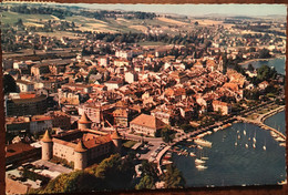 Cpsm, MORGES - Vue Aérienne Du Château, Du Port Et De La Ville, écrite En 1966, éd Jaeger, SUISSE VAUD - Morges