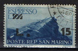SAN MARINO - 1947 - VEDUTA DI SAN MARINO CON SOVRASTAMPA - USATO - Exprespost