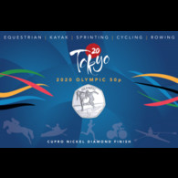 Gibraltar 50p Coin 2021 Summer Olympics - Sprinting  'Diamond Finish' - Gibraltar