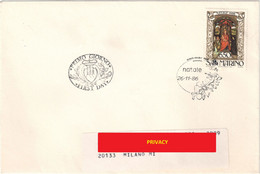 SAN MARINO BUSTA FDC ANNULLO 'NATALE 1986' 26.11.1986 - FRANCOBOLLO MADONNA CON BAMBINO L. 550 - SASSONE 1193 - Covers & Documents