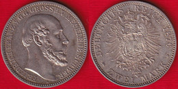 Germany / Mecklenburg-Schwerin 2 Mark 1876 A Km#320 AG "Friedrich Franz II" - 2, 3 & 5 Mark Argento