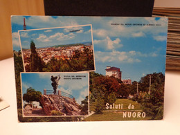 Cartolina Saluti Da Nuoro Vedutine, Statua Del Redentore Monte Ortobene,giardini E Albergo - Nuoro