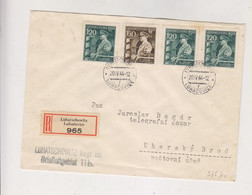 BOHEMIA & MORAVIA 1944 LUHATSCHOWITZ LUHACOVICE   Nice Registered Cover - Covers & Documents