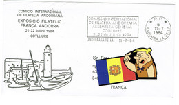 ANDORRE ANDORRA 2 Enveloppes Assamblea 84 -  Diff.titular - Maschinenstempel (EMA)