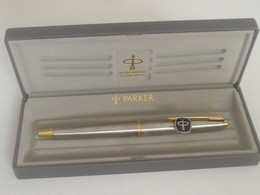 Vintage ! Authentic Parker 45 Fighter Gold Tone Fountain Pen With Box (USA) # 8 - Stylos