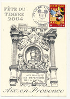 FRANCE => Carte Locale "Fête Du Timbre 2004" - 0,50 Mickey - Aix En Provence - 6/3/2004 - Giornata Del Francobollo