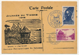 DAHOMEY - Carte Locale - Journée Du Timbre 1946 - COTONOU - 29 Avril 1946 - Brieven En Documenten