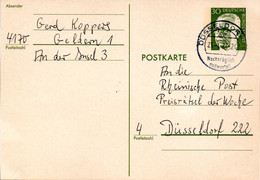 BRD Amtl.Ganzs.-Postkarte  110a WSt."Bundespräsident Dr. Gustav Heinemann" 30 (Pf) Grün, TSt 21.1.74 DÜSSELDORF - Postcards - Used