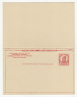 USA Postal Stationery Reply Postal Card B211001 - 1921-40