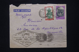 SOUDAN - Cachet " Ouverture De La Ligne Aérienne Alger/ Gao / Bamako " Sur Enveloppe En 1938 Pour Marseille - L 107560 - Brieven En Documenten