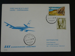 Lettre Premier Vol First Flight Cover Cairo Egypt --> Copenhagen Denmark DC8 SAS 1975 Ref 99945 - Brieven En Documenten