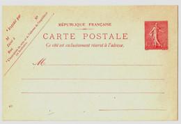 Carte Postale Entier Neuf 10 C Semeuse Lignée Rose Sur Vert Pâle Yv 129-CP1 Storch A1 Date 423 - Standard Postcards & Stamped On Demand (before 1995)