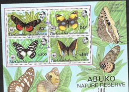 Gambia VFU 1980 Butterfly Sheet Papillons 140 Euros For 10% - Gambia (1965-...)