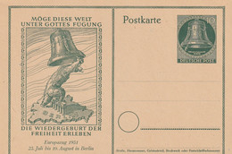 Allemagne Berlin Entier Postal Illustré 1951 - Postkaarten - Ongebruikt