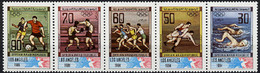 Syria, 1984, Olympic Summer Games Los Angeles, Soccer, Boxing, Running, Wrestling, Swimming, MNH Strip, Michel 1594-1598 - Syria