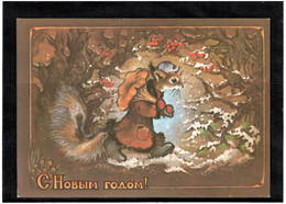 Russia & USSR 1980 . Mushrooms , Squirrel .  Postcards - Ungebraucht