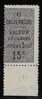 Algérie Colis Postaux N°14e Type I (réf. Dallay) - Variété Sans Surcharge - Neuf ** Sans Charnière - TB - Colis Postaux