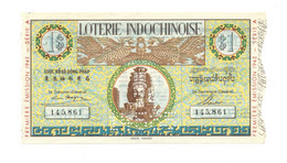 LOTERIE INDOCHINOISE Indochine Cambodge Angkor A été Plié En Deux (léger) TB 1942 RARE Imprimerie IDEO Hanoï - Billetes De Lotería