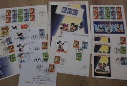 Rare Lot "fête Du Timbre 2004" Disney Mickey Donald Minnie Premier Jour FDC Document Philathélique Carte Epreuve - 2000-2009