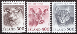Iceland, 1982, Farm Animals, Sheep, Cattle, Cat, Complete Set, MNH** - Ungebraucht
