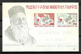 South Korea 1963 Block S/S Michel 181 Red Cross Henry Dunant MNH But Small Gum Defect - Henry Dunant
