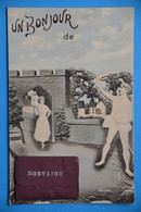 Montaigu 1912: Un Bonjour De Montaigu, Carte à Système - Scherpenheuvel-Zichem