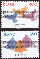 Iceland, 1982, Christmas, Doves, Bells, Musical Notes, Complete Set, MNH** - Ungebraucht