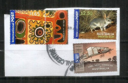 International Post.hautes Faciales:Greater Bilby,French Voisin Biplane,etc,oblit.sur Fragment ,provenant De Mon Courrier - Used Stamps
