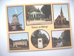 Nederland Holland Pays Bas Wolvega Met Standbeeld In Het Rond - Wolvega
