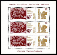 POLAND 1971 National Stamp Exhibition, Katowice Block MNH / **.  Michel Block 45 - Ongebruikt