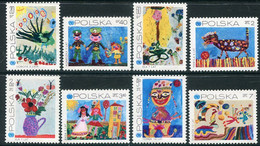 POLAND 1971 UNICEF: Children's Drawings MNH / **.  Michel 2079-86 - Unused Stamps