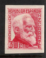 SPAIN 1931 30c Red Azcarte Imperf SG 753 HM #BSI5 - Nuevos