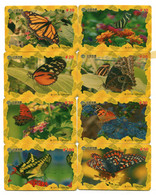 Télécarte China Tietong - Lot De 8 Télécartes Papiilon - Série 17990 - Butterflies