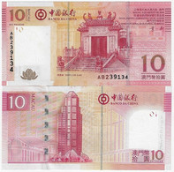 Banknote Macau 10 Patacas 2008 Pick-108 Unc (US$10) - Macau