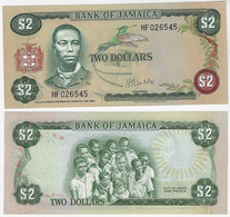 Banknote Jamaica 2 Dollars 1976 Pick-60b Unc (US$10) - Jamaique