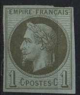 France Colonies Générales Maury 7a (Yvert 7) (*) Napoléon Lauré 1c Impression Fine - Napoleon III