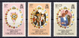 Virgin Islands, 1981, Royal Wedding, Prince Charles, Lady Diana, MNH, Michel 408-410 - British Virgin Islands