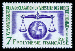 Polynesia, French, 1963, Human Rights Declaration, United Nations, MNH, Michel 31 - Non Classés