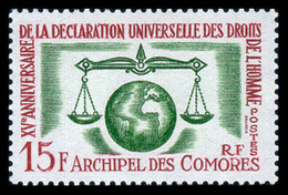 Comoros, Comores, 1963, Human Rights Declaration, 15th Anniversary, United Nations, MNH, Michel 54 - Non Classés