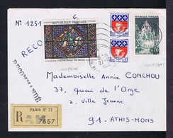 Sp8085 FRANCE "8th Centenaire CATHEDRALE DE SENS" Vitrals "La Tour De Cesar - PROVINS" Monuments Mailed 1966 Athis-Mons - Verres & Vitraux