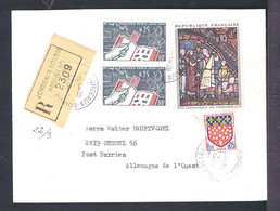 Sp8086 FRANCE Bourdeaux Bourse "CATHEDRALE DE CHARTRES" Vitrals (expo Philatelic Paris 1964) Mailed Gessel - Verres & Vitraux