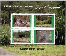 Djibouti 2012, Bird, Birds,  Spurfowl, Ostrich, M/S Of 4v, MNH** - Ostriches