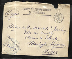 Maroc  Corps De Débarquement De Casablanca  - Trésor Et Postes Du 13 Aout 1908  Pour Alger - Covers & Documents