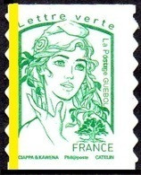 France Autoadhésif N° 1215,a ** Marianne De Ciappa Et Kawena - Lettre Verte, Phosphore à Gauche - Adhesive Stamps