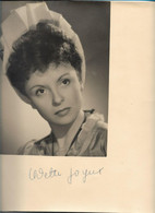 Photo Autographe Distribuée Dans Les Années 40  Actrice Odette JOYEUX  Cinéma Célébrité - Personalità