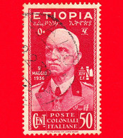 ITALIA - Usato - 1936 - Colonie - Etiopia - Effigie Di Vittorio Emanuele III - 50 C. - Ethiopie