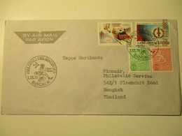 FINLAND 1976 AIR FLIGHT HELSINKI BANGKOK THAILAND SPECIAL CANCEL  ,  AIR MAIL COVER   , 0 - Briefe U. Dokumente