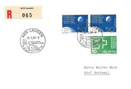 276 - 38 - Enveloppe Recommandée Avec Cachets Illustrés  Lausen  1980 - Poststempel