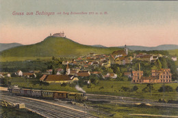 A90) GRUSS Aus HECHINGEN Mit Burg Hohenzollern - HOCHGLANZ AK Mit ZUG LOK Fabrik - ALT ! 1906 - Hechingen