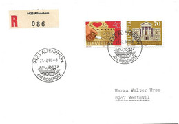 276 - 53 - Enveloppe Recommandée Avec Cachets Illustrés  Altenrhein 1980 - Poststempel